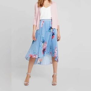 NWOT Ted Baker Harrpa Raspberry Ripple Pleated Midi skirt light blue